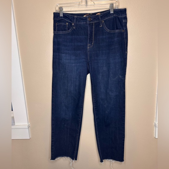Seven7 Denim - Seven7 Women’s Tower Straight Raw Hem Crop Jeans Size 8 Blue